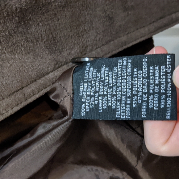 Knightsbridge Heavy Leather Suede Coat Medium - Brown - Picture 7 of 11